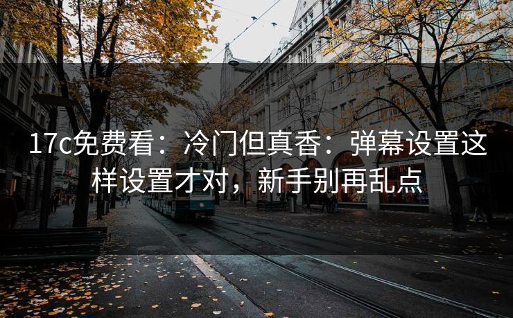 17c免费看：冷门但真香：弹幕设置这样设置才对，新手别再乱点